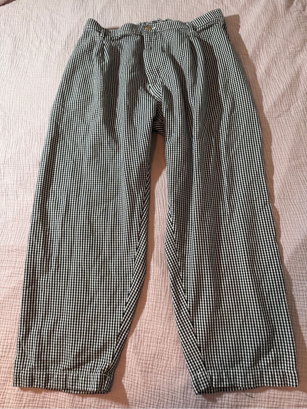 Big Bud Press Trousers Plus Black White Houndstooth Pattern Pants Print